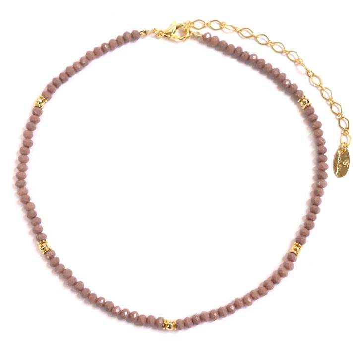 Choker Cristais Esferas 4mm