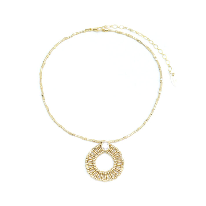 Colar Barbara com Canutilhos e Zircônia